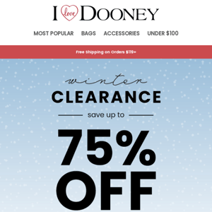 Don't Miss Winter Clearance Up to 75% Off!