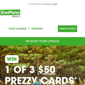 $50 prezzy cards up for grabs!