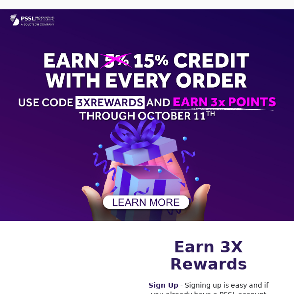 Earn 15% credit for a limited time