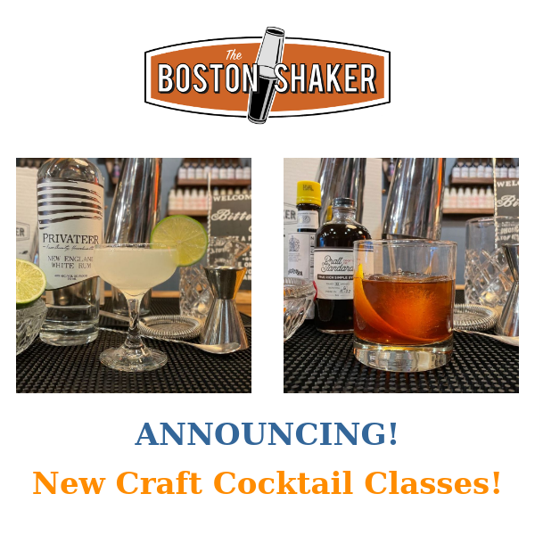 New Craft Cocktail Class dates!
