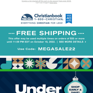 Free Shipping + Christmas Mega Deals Under $10