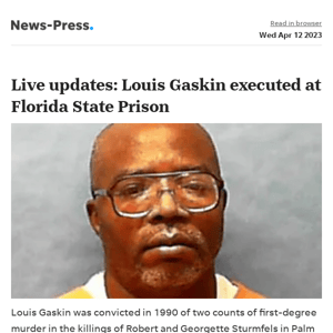 News alert: 'Ninja killer' Louis Gaskin executed