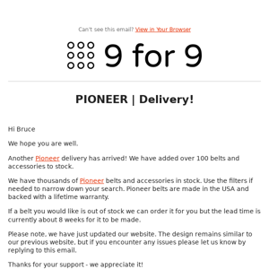 Pioneer | Delivery!