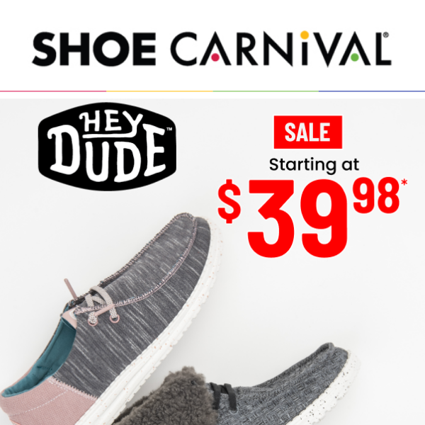 HEYDUDE for the fam starting at $39.98 📣