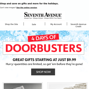 Doorbuster Deals: Day 1 of Deals You Don’t Want to Miss!