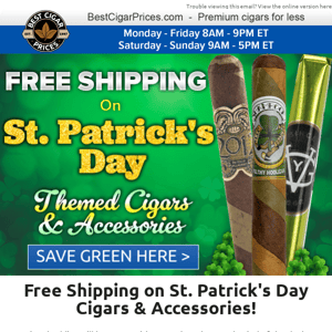 ☘️ Free Shipping on St. Patrick's Day Cigars & Accessories ☘️