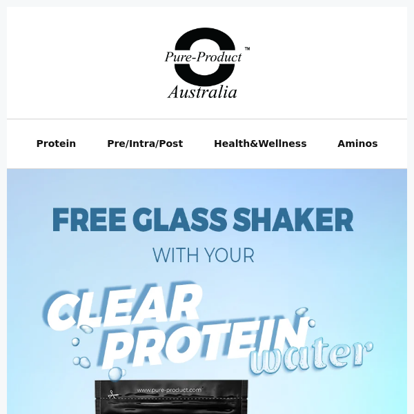 Glass Shaker With Every  Clear Protein Water 😱