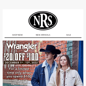 $20 off of $100?! Wrangle in the Savings!