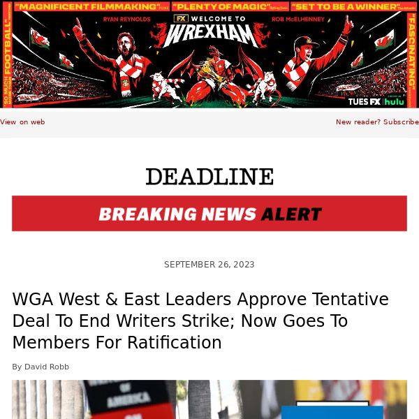 WGA strike officially lifted, effective 12:01 am PDT, September 27. Writers  to return to work pending ratification of agreement; balloting of the WGA  West & East memberships scheduled for October 2 - 9. : r/Jeopardy