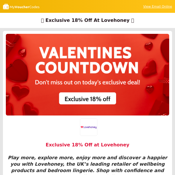 Lovehoney Exclusive 18% off❤️
