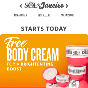 FREE GIFT: Get a mini Bom Dia Bright Body Cream!