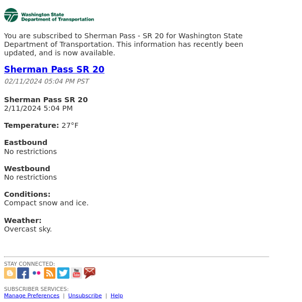 Sherman Pass SR 20