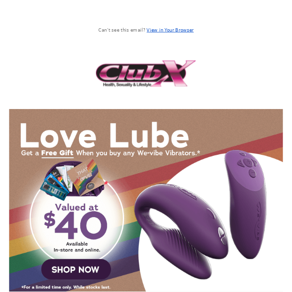 Get a Free Gift with any We-vibe Purchase
