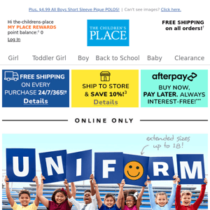 The Children's Place, $4.99+ All Uniform Headquarters! 🏫