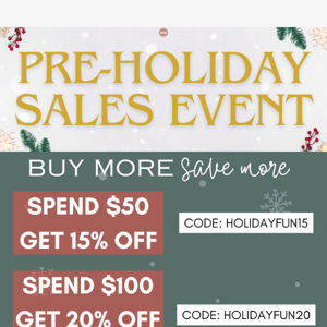 📣🚨PRE-HOLIDAY SALES EVENT HAPPENING NOW🚨📣