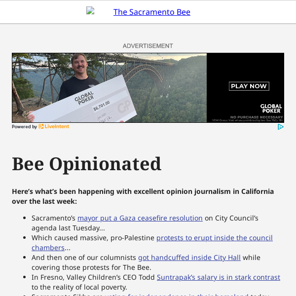 Bee Opinionated: Sacramento's ceasefire resolution created chaos in chambers