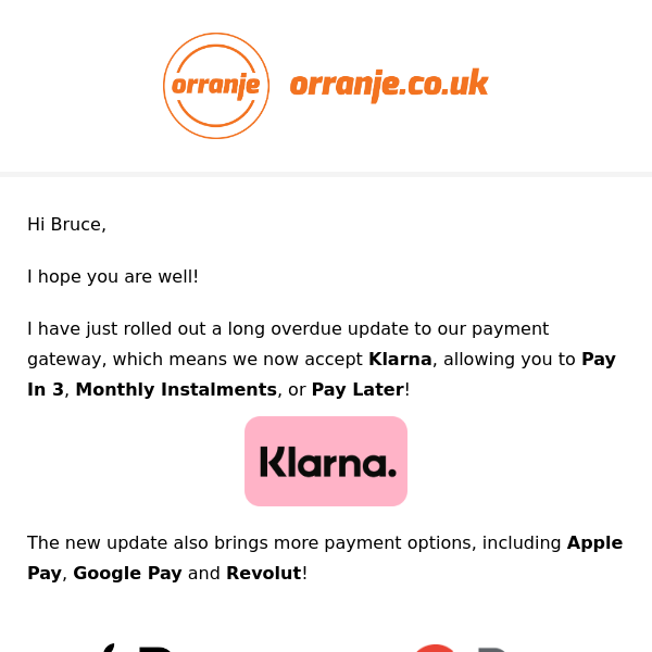 🛍️ Pay with Klarna, 🍏 Apple Pay and Google Pay!