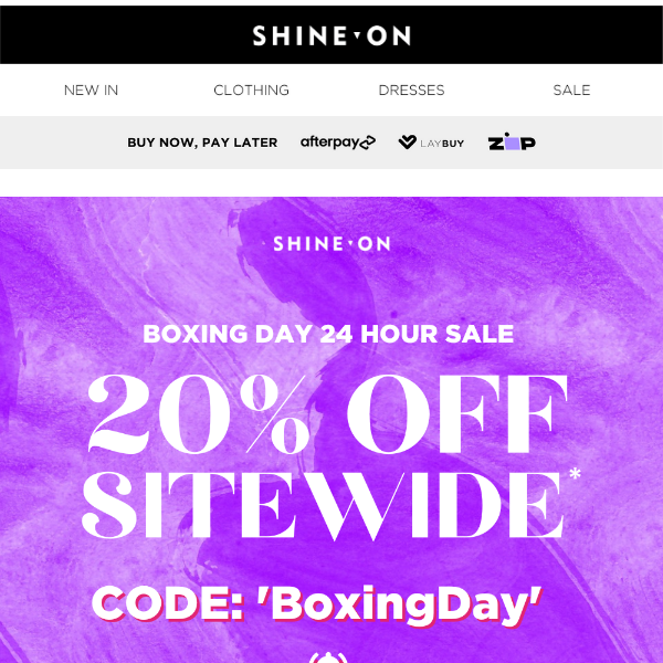🔥 20% OFF SITEWIDE* 🔥 ONE DAY ONLY 🔥