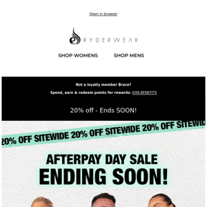 Last chance to save Ryderwear!