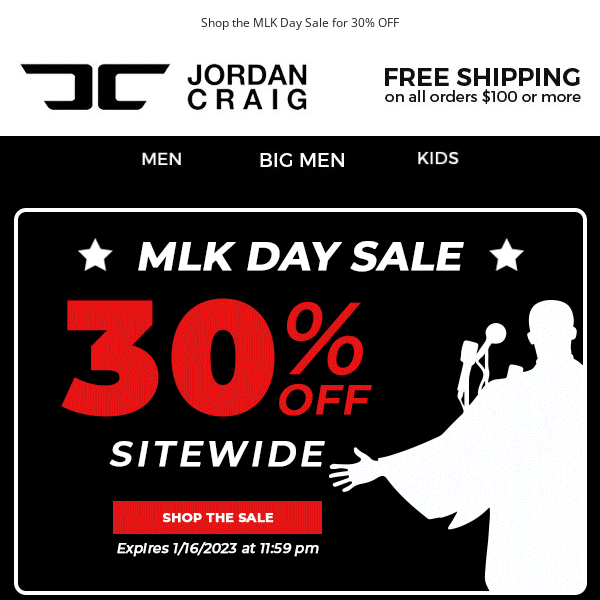 Take up to 60% off already discounted styles with our MLK Day Weekend Sale!