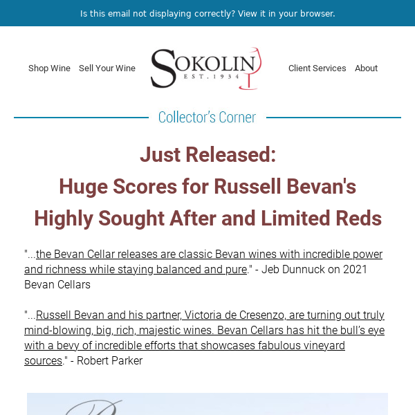 Just Released: Napa's High Scoring and Limited, 2021 Bevan Cellars Red Wines