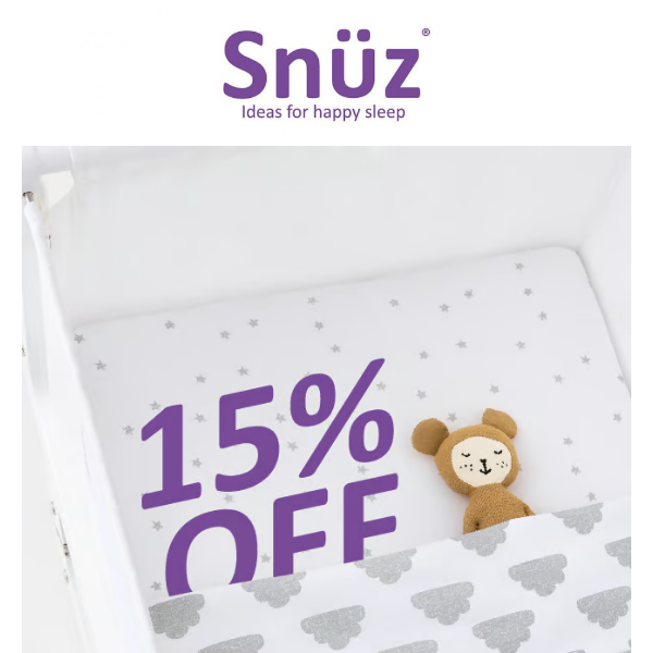 Save 15% on luxurious bedding 💜