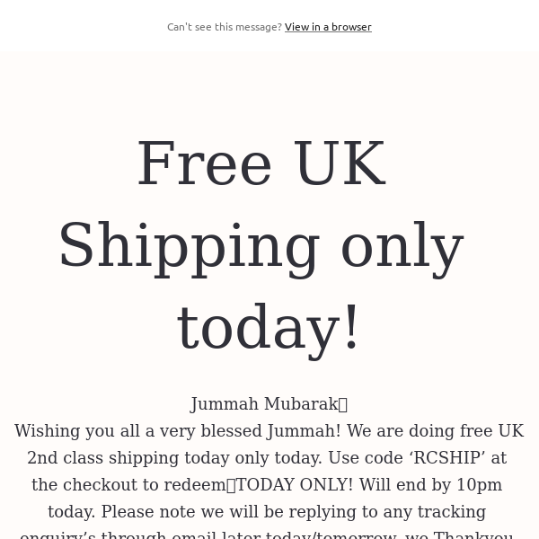 Free UK 2nd class Shipping only today!