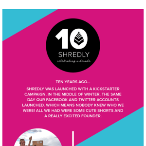 SHREDLY is Celebrating 10 Years 🥂