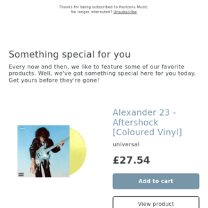 SALE!! Alexander 23 - Aftershock [Coloured Vinyl]