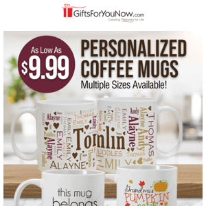 $9.99 Personalized Coffee Mugs (200+ Designs)