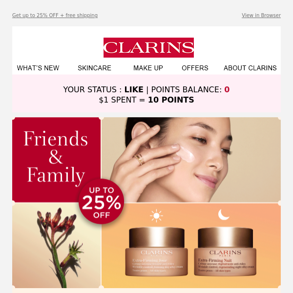 Hello Clarins USA! Save On Our Anti-Aging Formulas