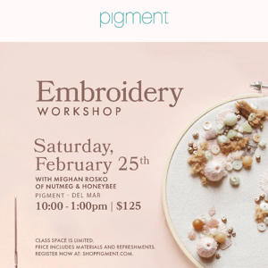 Embroidery Workshop - February 25th