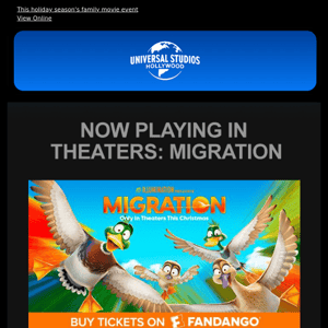 Migration Now Showing at CityWalk and a Theater Near You