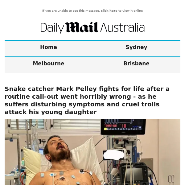 Snake catcher Mark Pelley  fights for life after a routine call-out went horribly wrong - as he suffers disturbing symptoms and cruel trolls attack his young daughter