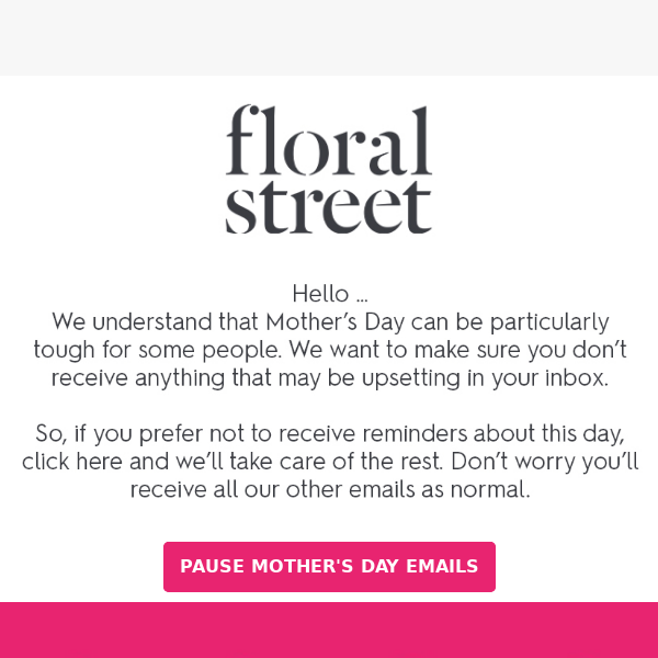 Don't want to hear about Mother's Day emails?