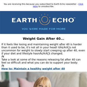 Maintain a healthy weight after 40