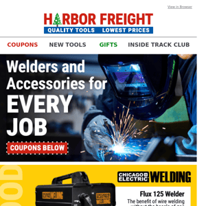 Savings on Welders So Bright, You’ll Have to Open the Email to See