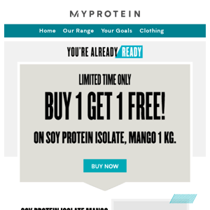 Buy 1 get 1 FREE on Mango Protein Isolate 🥭