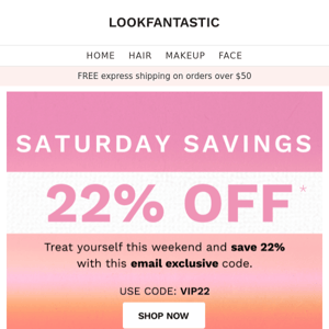 Saturday Savings🤑 Save 22%