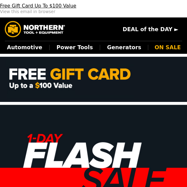 1-Day Flash Sale ⚡FREE Gift Card On Orders Over $100