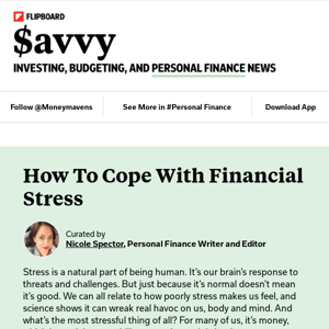 How to cope with financial stress