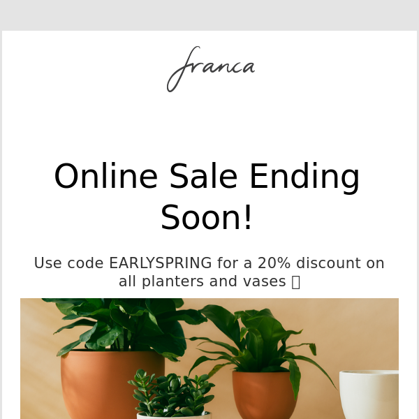 20% Off - Online sale ending soon!