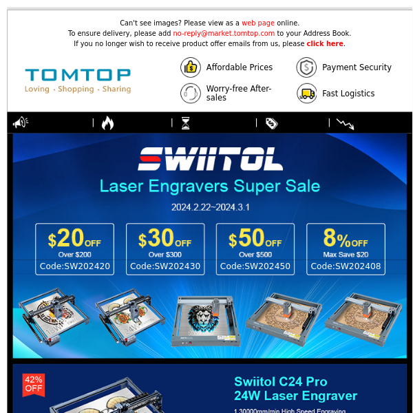 Swiitol Laser Engravers Super Sale - Large Coupons Up To Extra $50 Off!