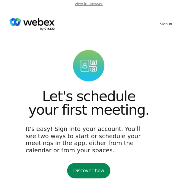 Let’s schedule your first meeting!