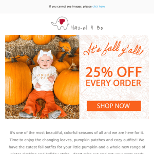 25% OFF - Fall Discount! 🍁