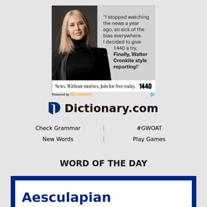 Aesculapian | Word of the Day