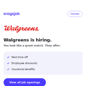 Walgreens is hiring near you