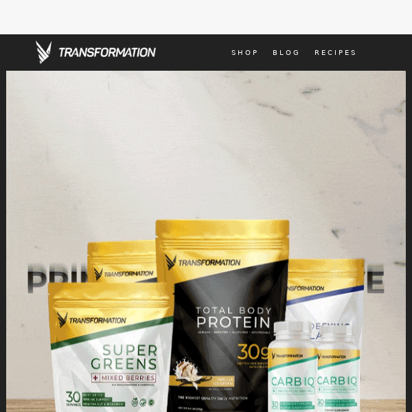 🎉 Exclusive Prime Day Deal – 20% Off Transformation Protein Products