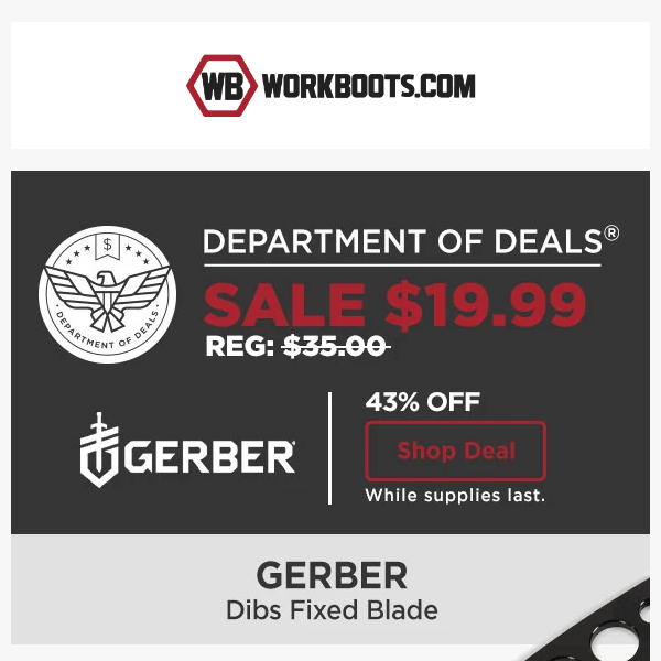 DOD: (ICYMI) $19.99 Gerber Dibs Fixed Blade