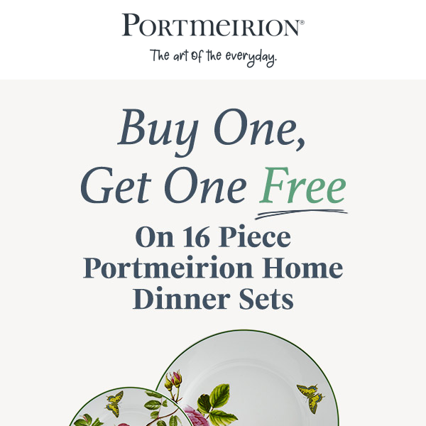 Buy One Get One Free on Dinner Sets Starting from $79.99